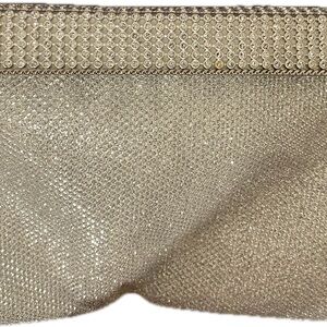 Shimmery Silver Rhinestone-Trim Evening Clutch by Nina